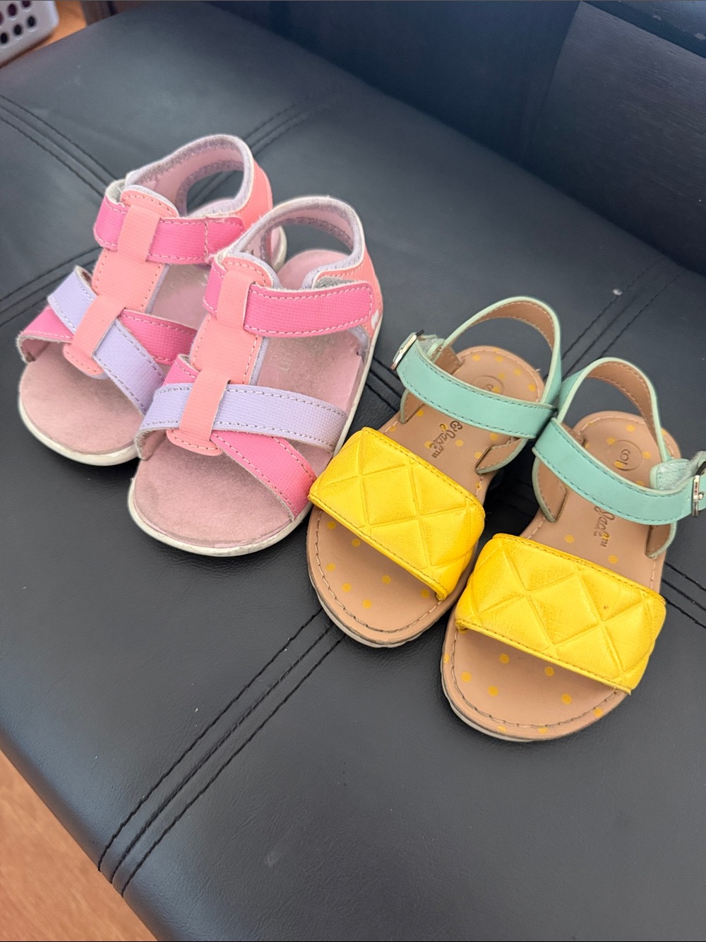 Cat & Jack Pink, Lavender & Yellow Kids Sandal Set